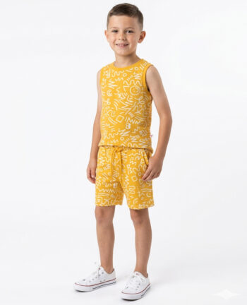 YUKTH KIDS Boys All Over Print Vest and Shorts Set.