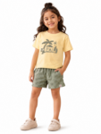 YUKTH KIDS GIRLS Printed T-shirt and Shorts set.